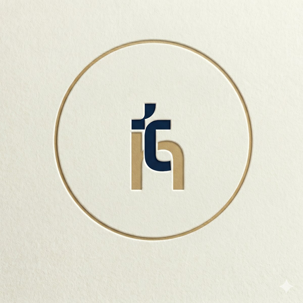 The twyce monogram seal, embossed in gold and navy